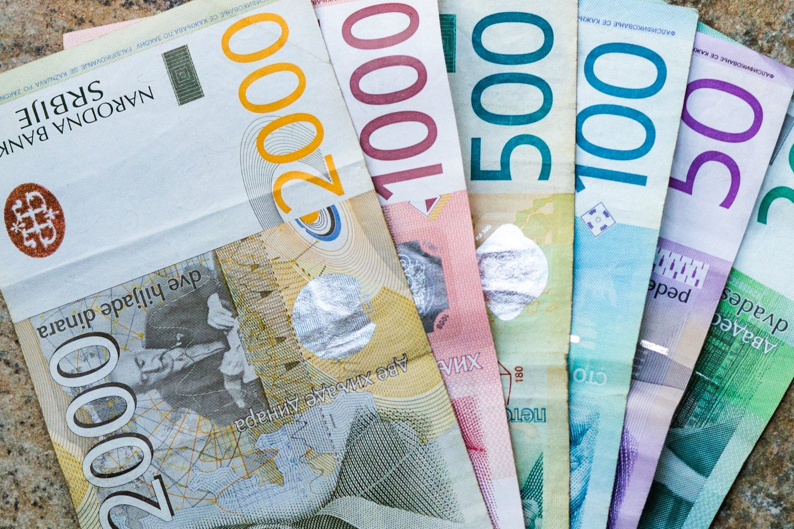 Serbian dinar banknotes